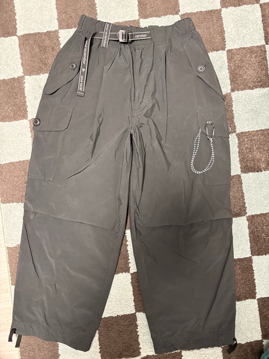 앤드원더 오버사이즈 카고 팬츠 블랙 S 상품이미지1