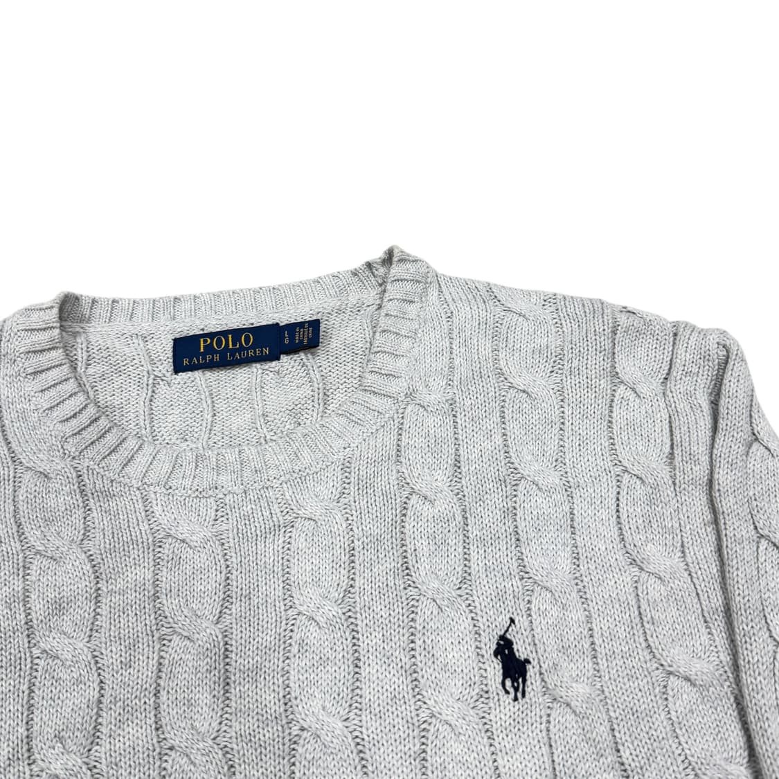 폴로 랄프로렌 케이블 꽈배기 니트 그레이 L 상품이미지2