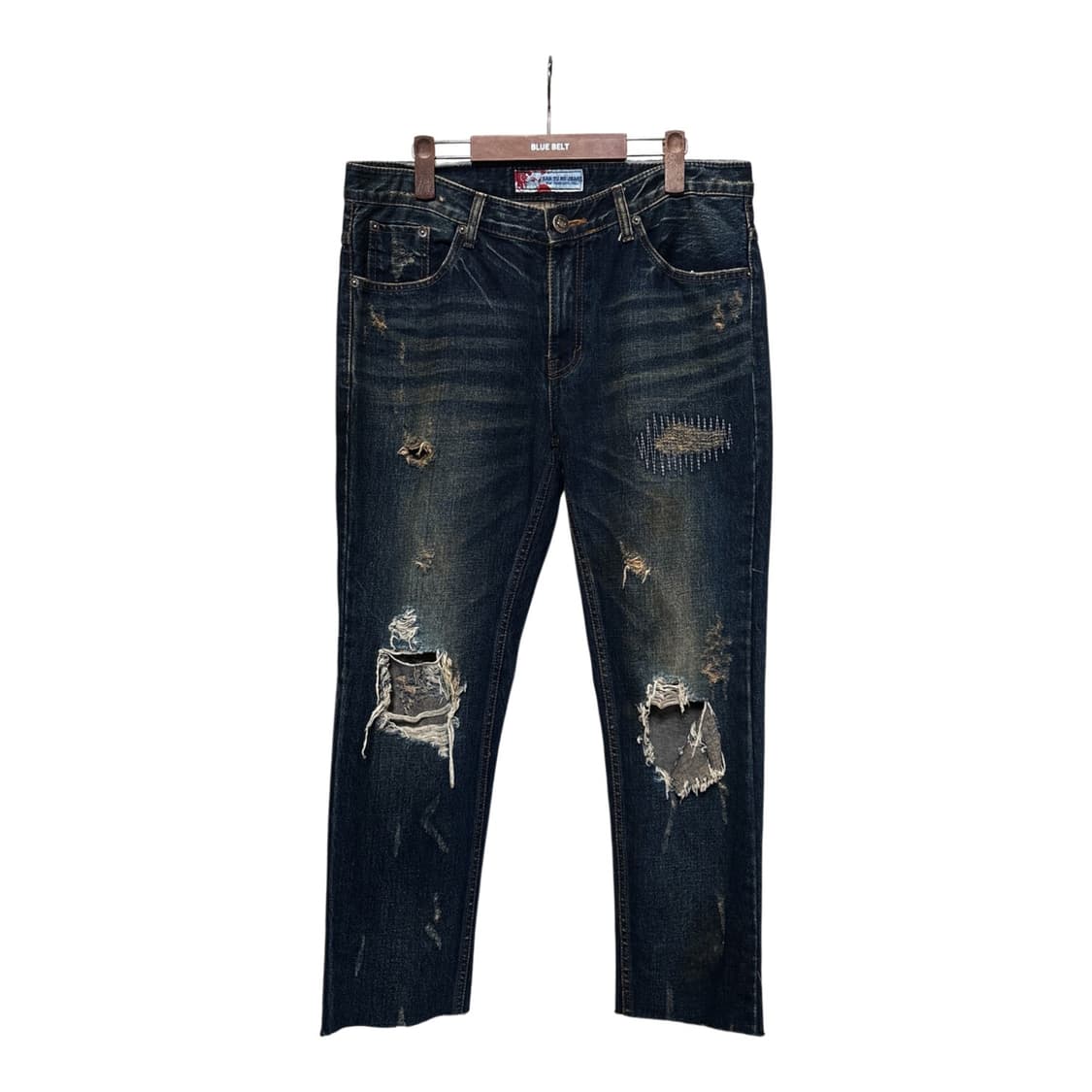 KANTURU JEANS 헤비 디스트로이드 데님 페이드 워싱 디테일 상품이미지1