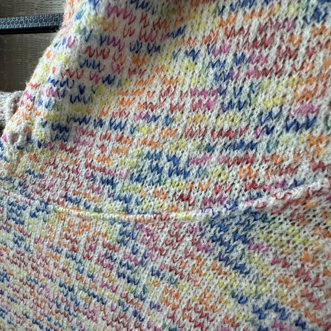 러블리 컬러풀 후드 니트 빈티지 롱티셔츠 상품이미지3