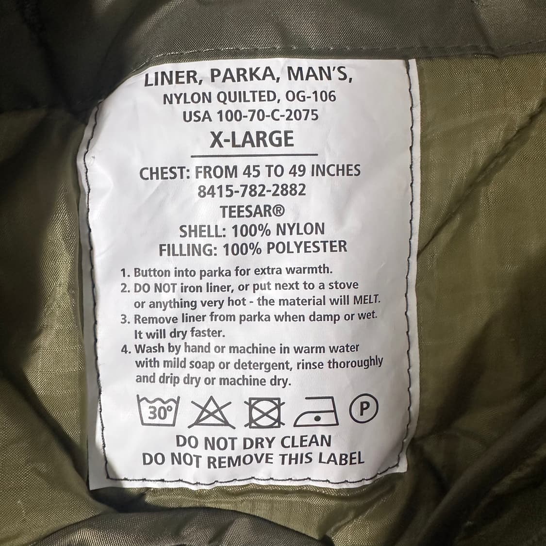 ✨ (내피포함) 미군 US 오리지널 M-1951 피쉬테일 개파카 야상  상품이미지7