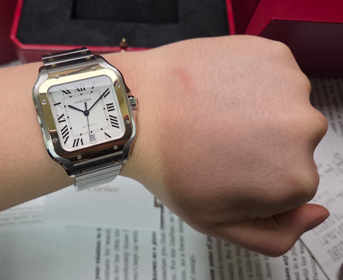 까르띠에 산토스 신형 18k콤비 라지 오토매틱 풀셋 
 상품이미지4