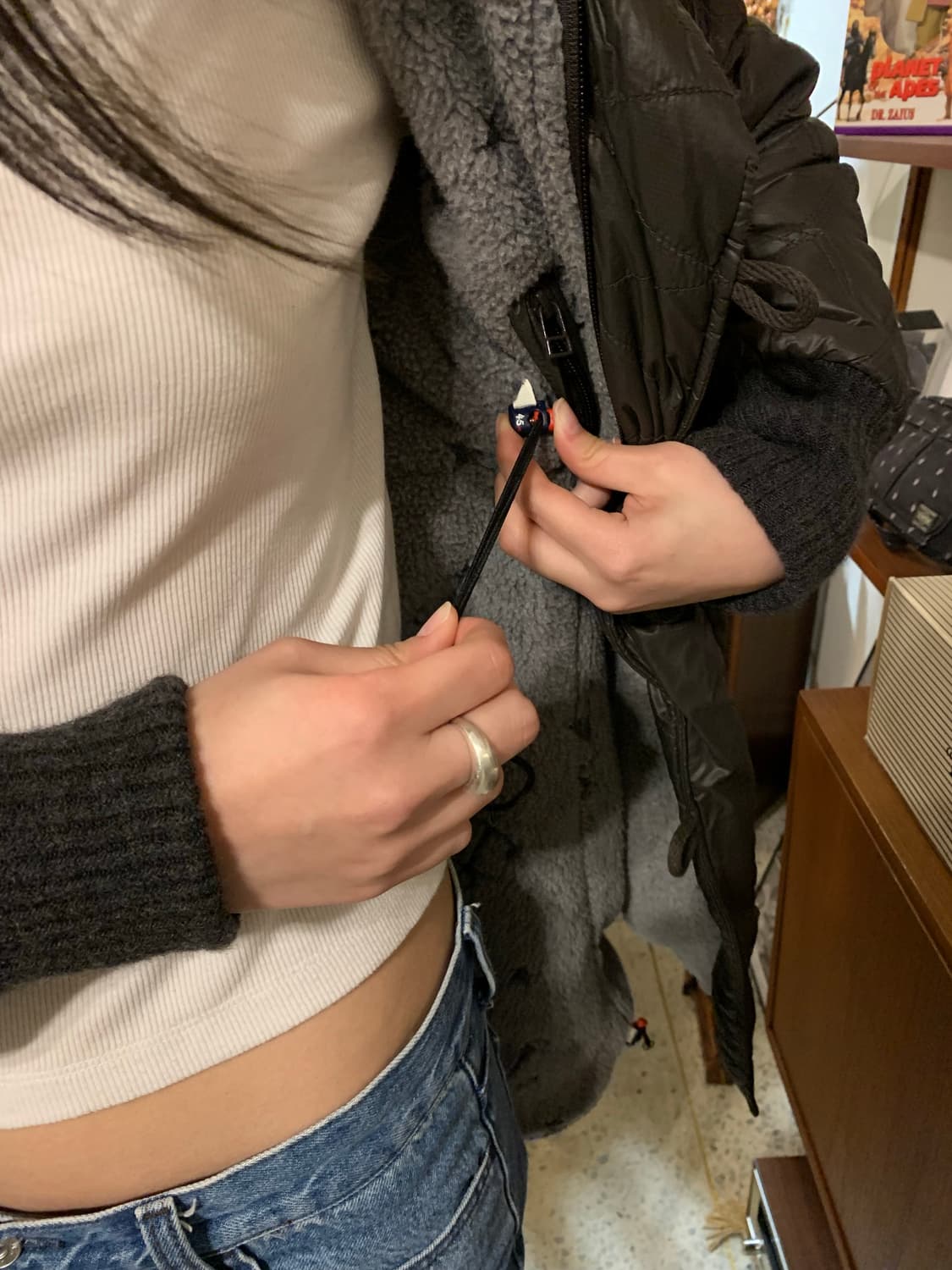 45rpm 보아 사선버튼 다운 퀼팅 패딩 상품이미지2