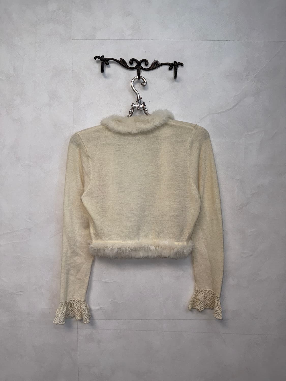 L’est rose wool rabbit fur trimming 볼레로 상품이미지6