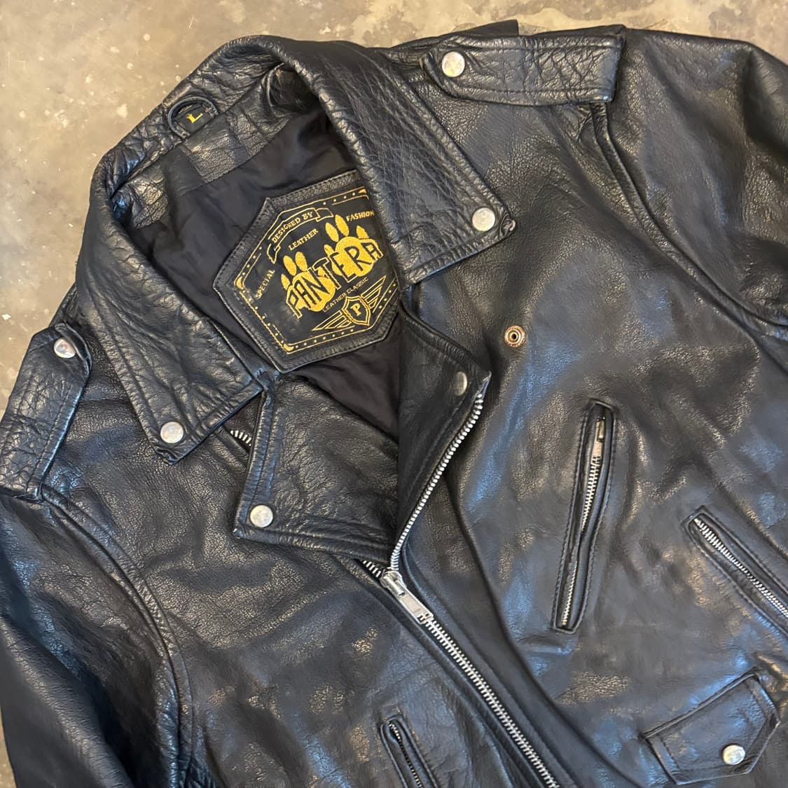 빈티지 더블 라이더 가죽 자켓 상품이미지4