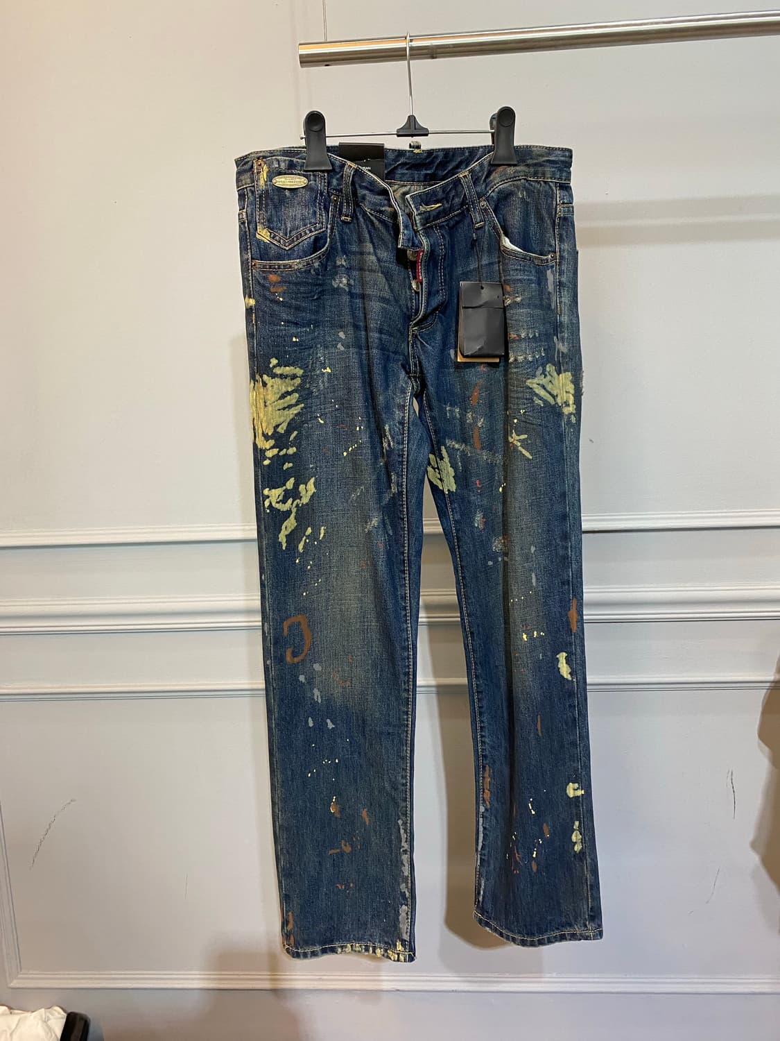 디스퀘어드2 페인트 데님 청바지 슬림핏 34 새상품 상품이미지1