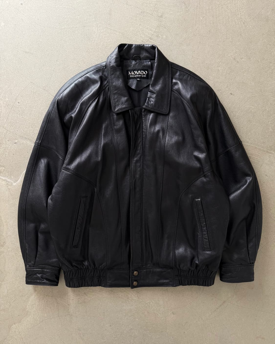 Vintage Sheepskin Leather Bomber Jacket  상품이미지1