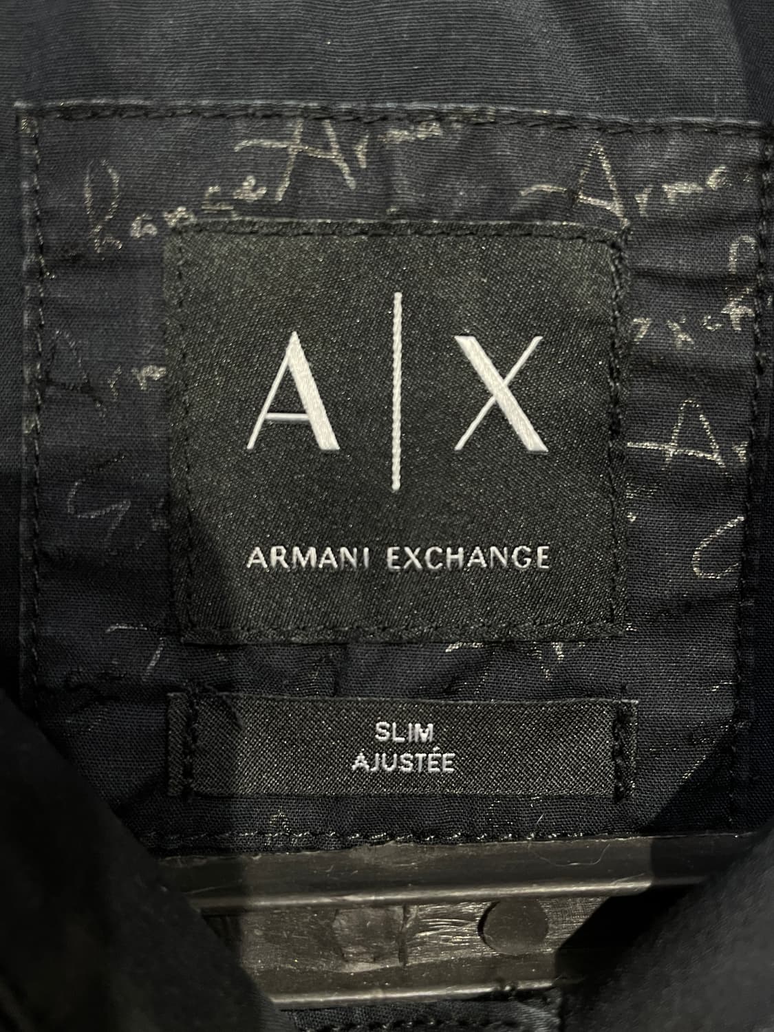 아르마니 익스체인지 패턴 셔츠 고딕 블랙 오버핏 셔츠 M 상품이미지9