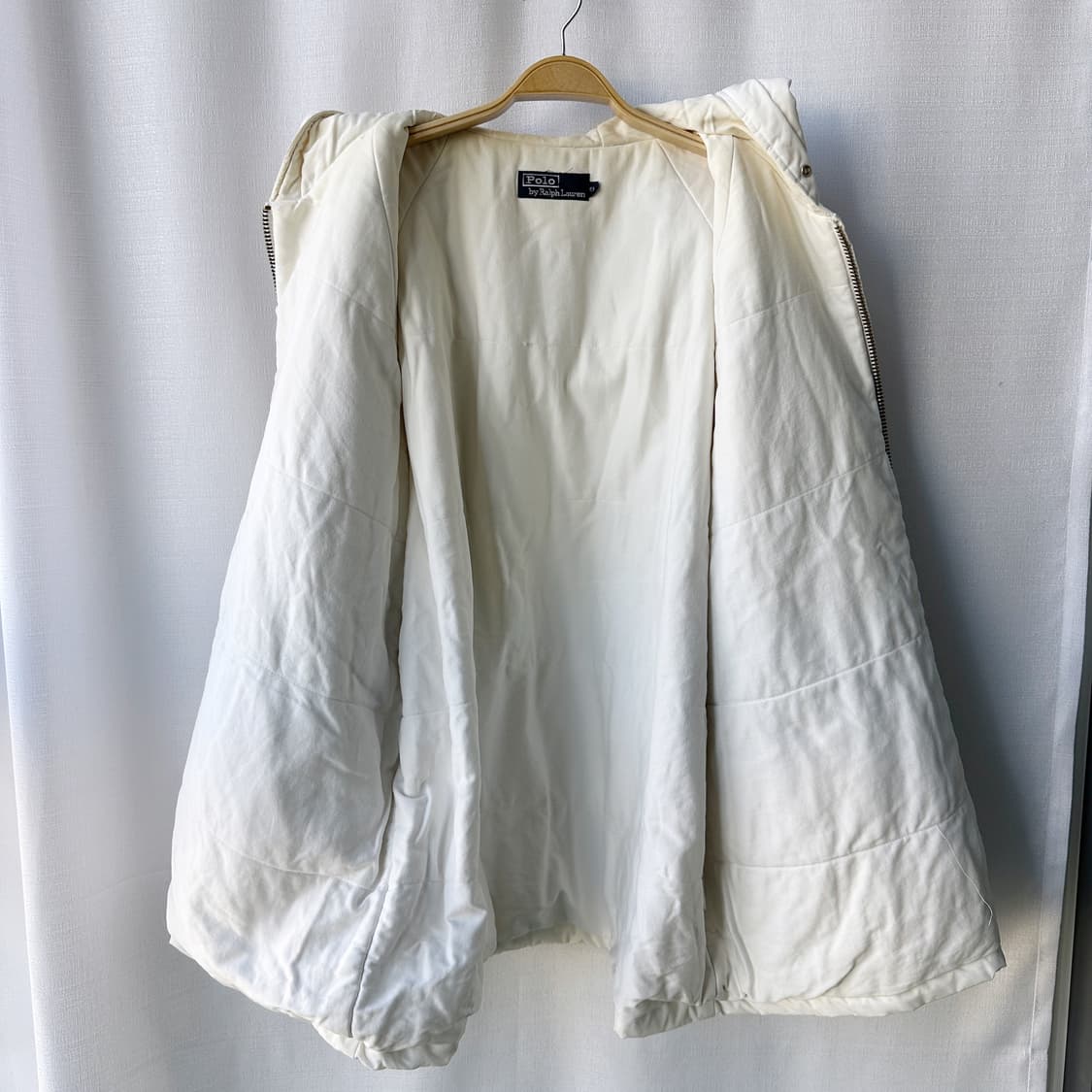폴로 랄프로렌 90s 자수 와펜 패디드 후디 점퍼 화이트 EL 상품이미지7