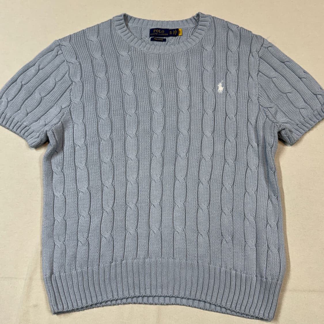 XL) 폴로 랄프로렌 케이블 반팔 니트 하늘색 상품이미지2