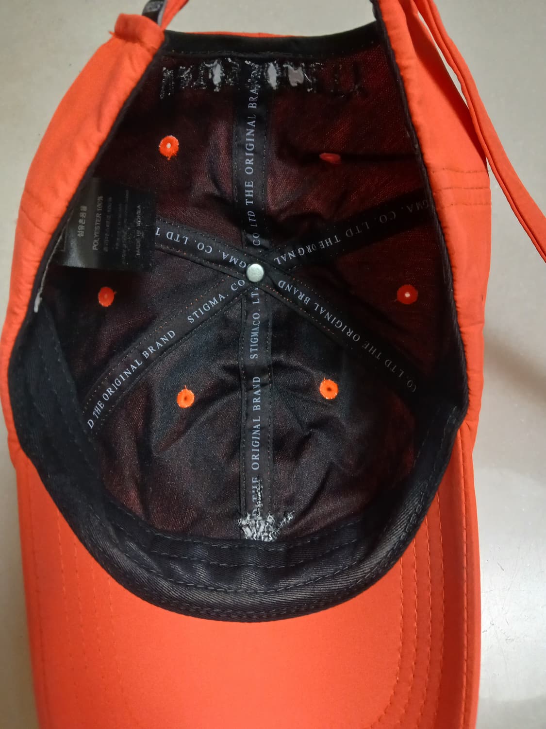 스티그마 STIGMA 정품 Fxxk 베이스 네온 오렌지 볼캡 야구 모자 상품이미지8