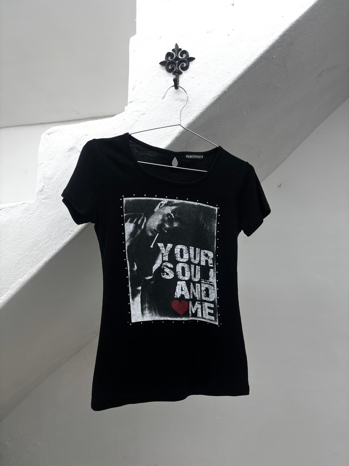 Pink sweety black punk mood top   상품이미지3