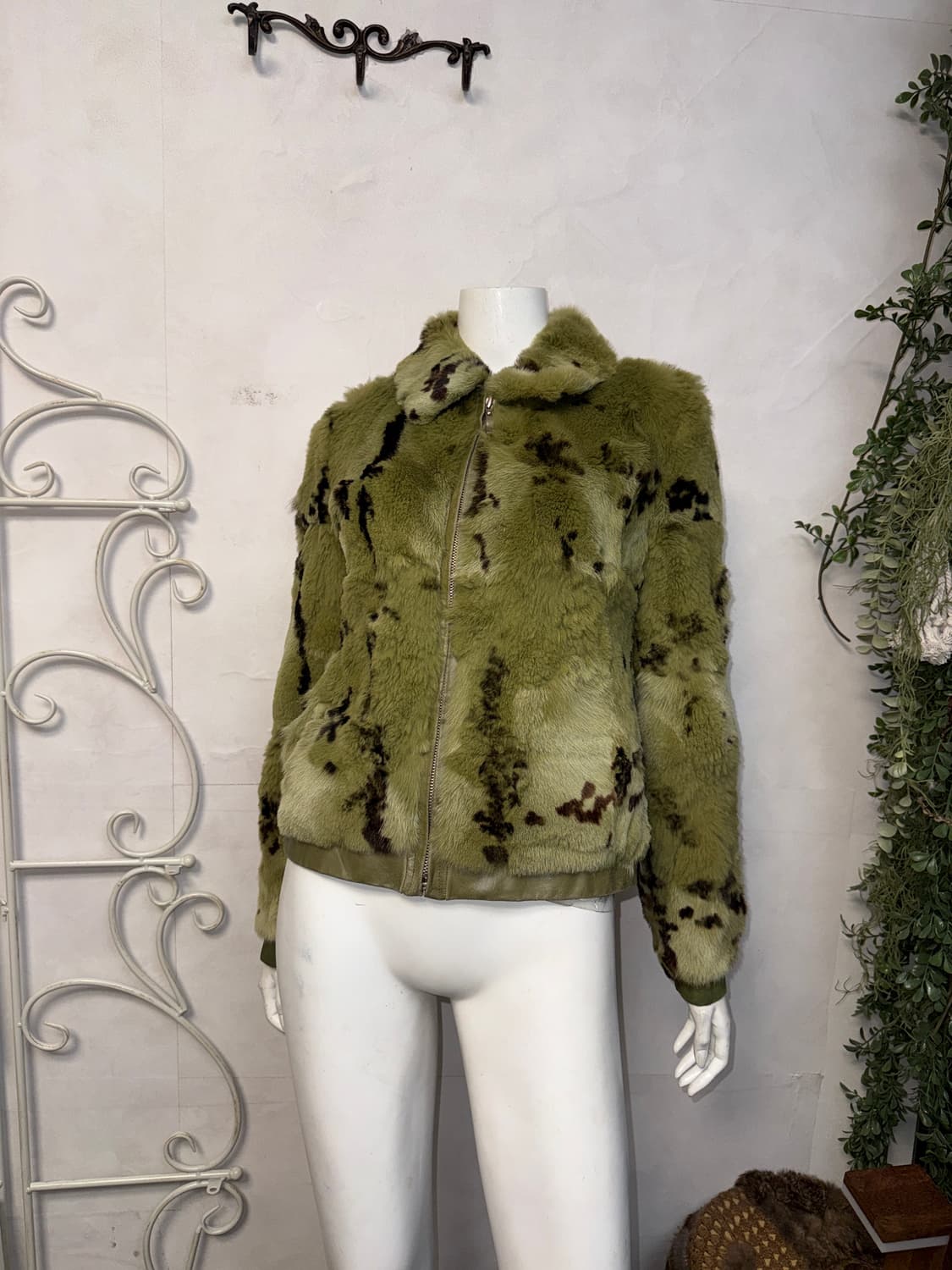Khaki brown dalmatian fox fur jacket 상품이미지4