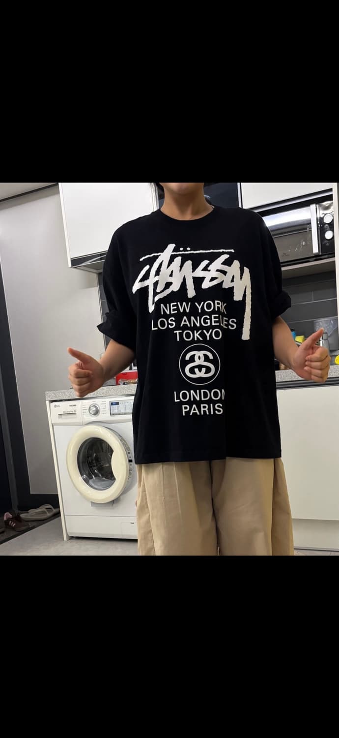 2025 스투시 월드투어 티셔츠 블랙 XL 상품이미지2