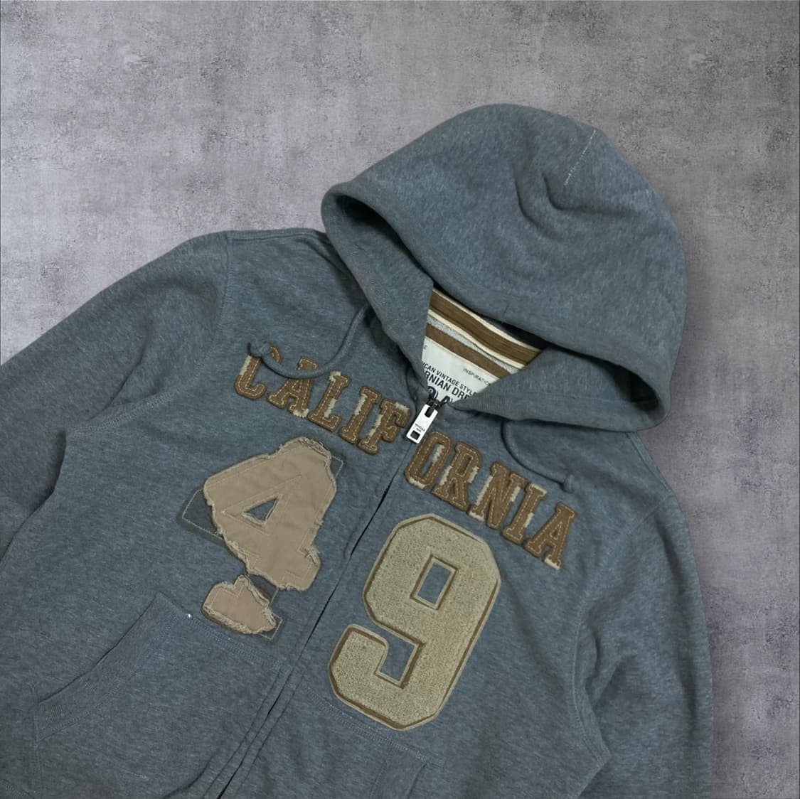 후아유 y2k 빅로고 그레이 후드 집업 상품이미지2