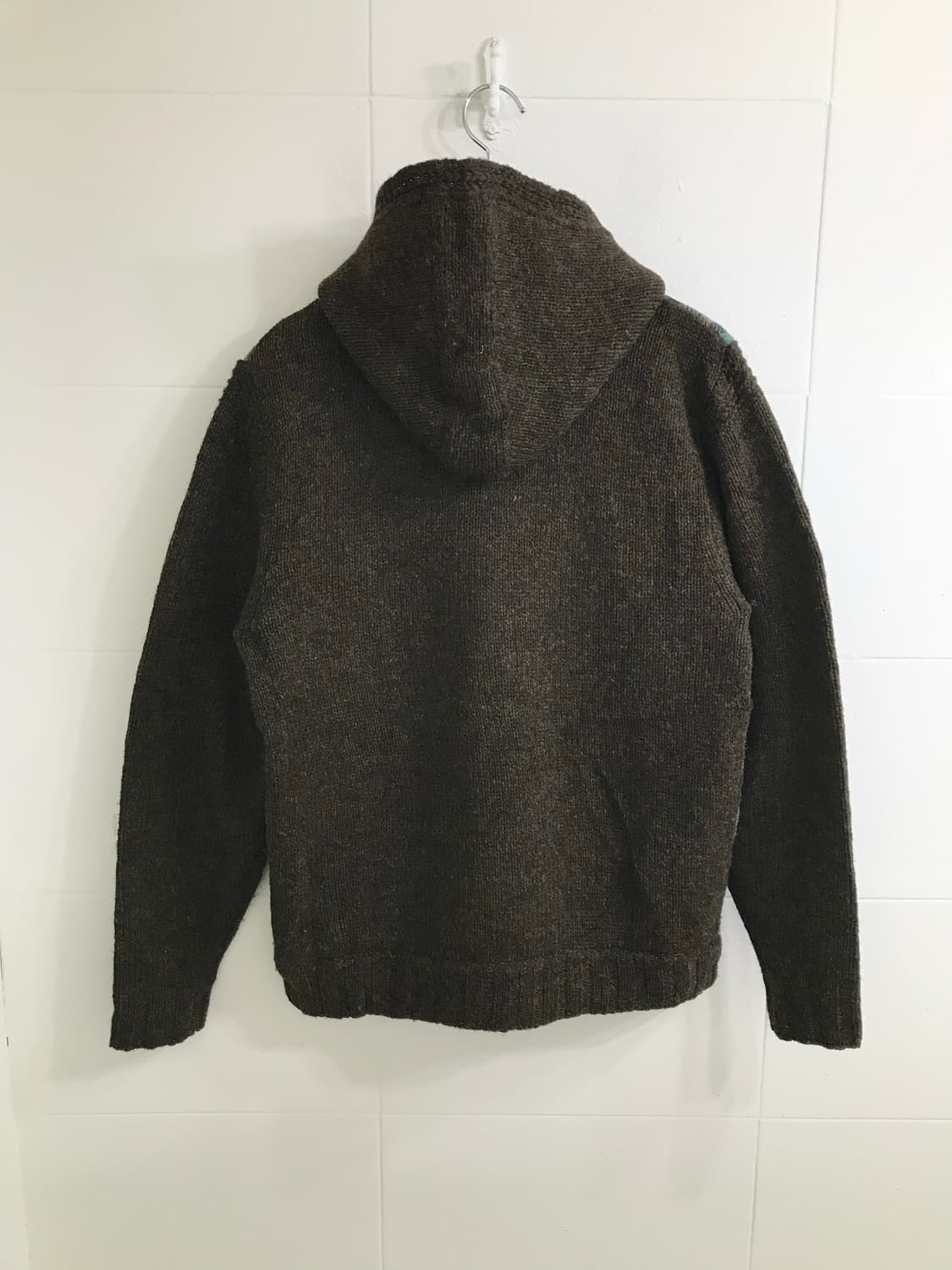 해리스 트위드 브라운 체크 아메카지 누빔 후드집업 상품이미지4