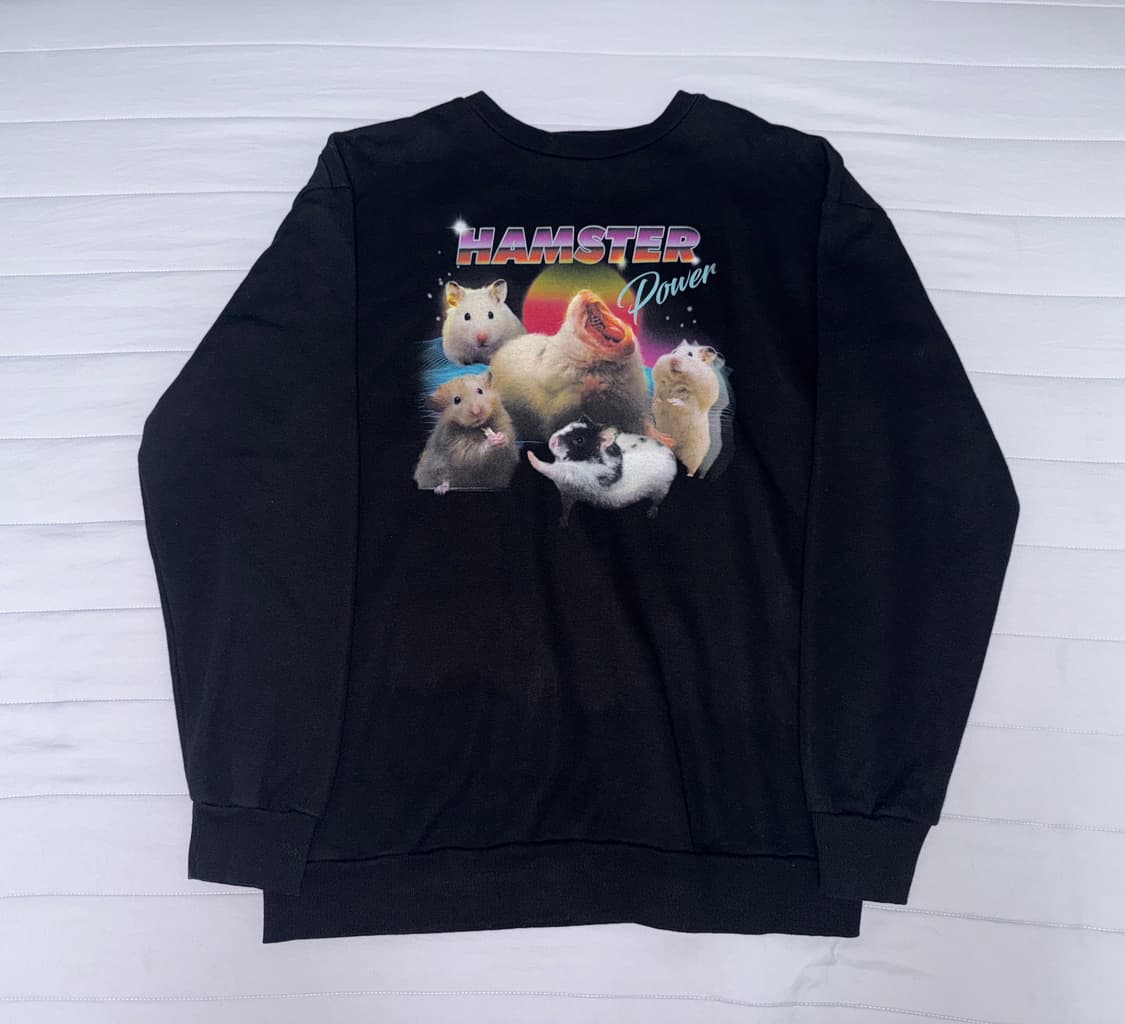 햄피 햄스터 파워 맨투맨 블랙 상품이미지1