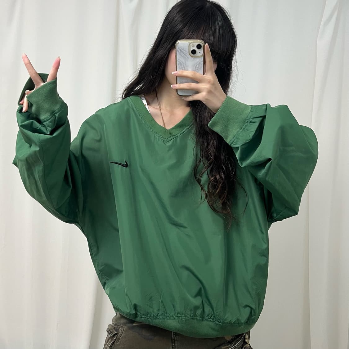 Nike green warm-up jacket 상품이미지2