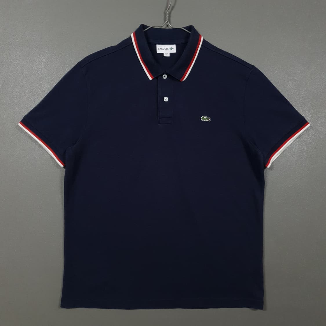 105) 라코스테 신형 22ss 카라 배색 세미 팬시 반팔 카라티 폴로 상품이미지3