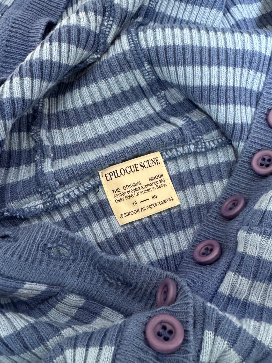 sinoon 스트라이프 후드니트 판매합니다  상품이미지3