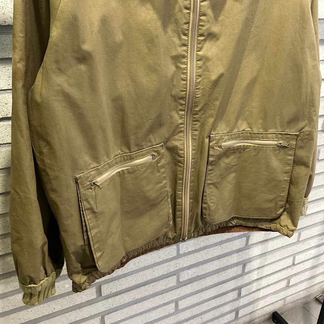 JPN VINTAGE 데님 투톤 바시티 워크자켓 소매배색 자수 디테일 상품이미지5