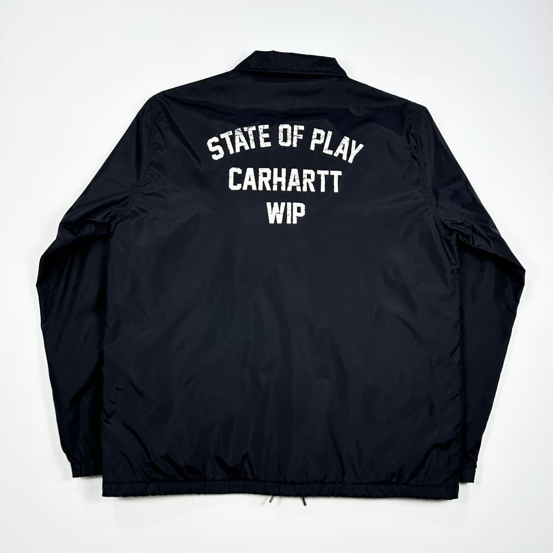 (크랙존재) 칼하트 wip 성조기 프린팅 코치자켓 블랙 L 상품이미지3