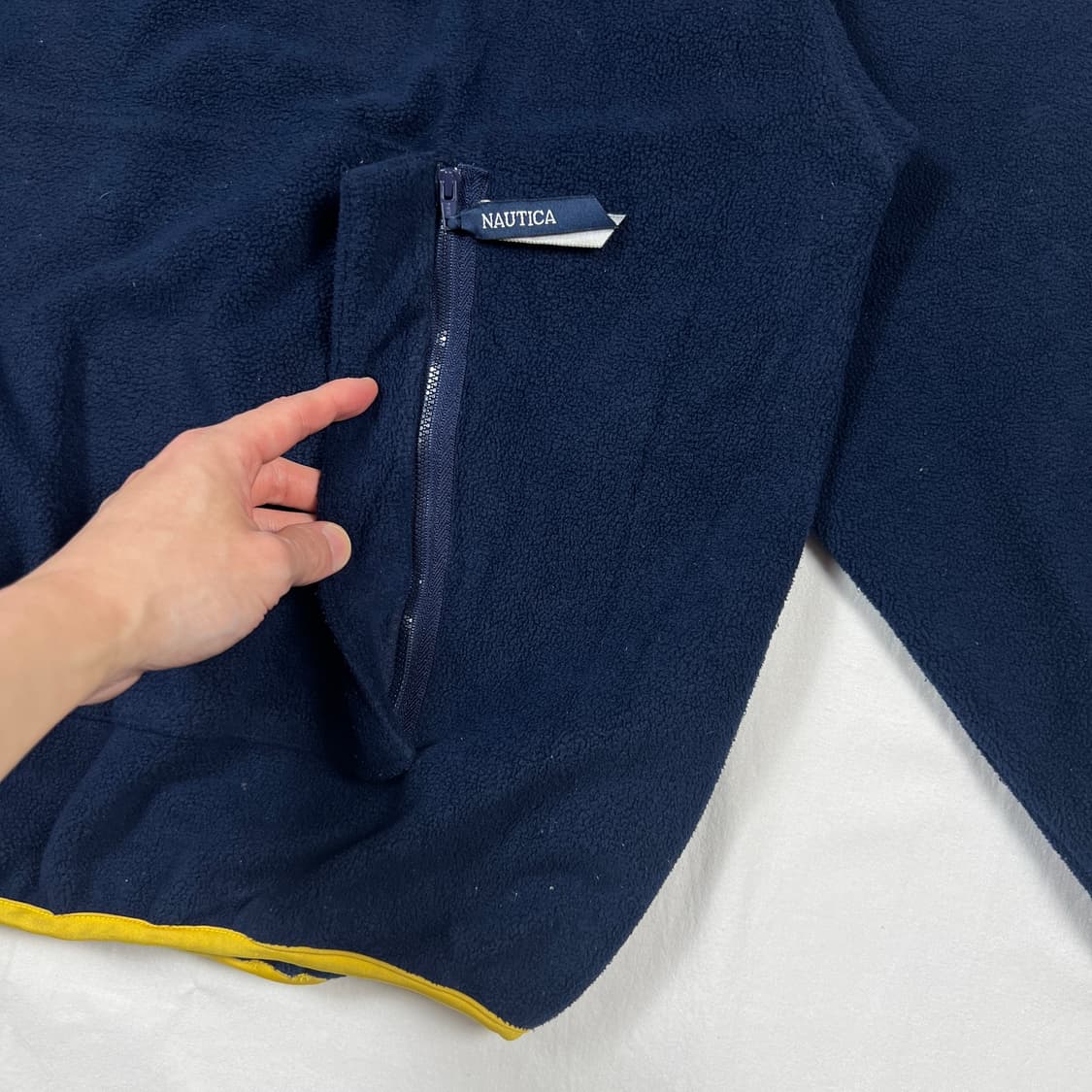 90‘s 노티카 nautica 테크 로고 풀오버 후드 플리스 상품이미지6