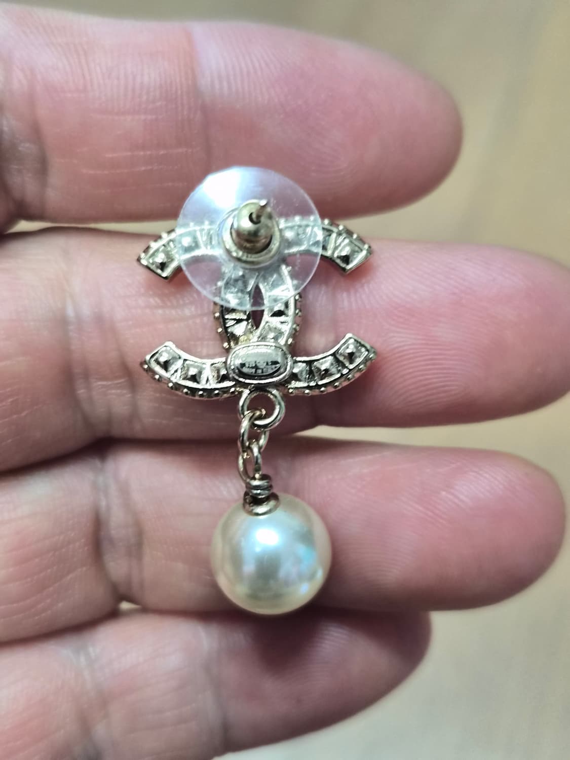 (정품) 샤넬 크리스탈 CC로고 진주 드롭 귀걸이 (명품 여성 목걸이 팔 상품이미지6