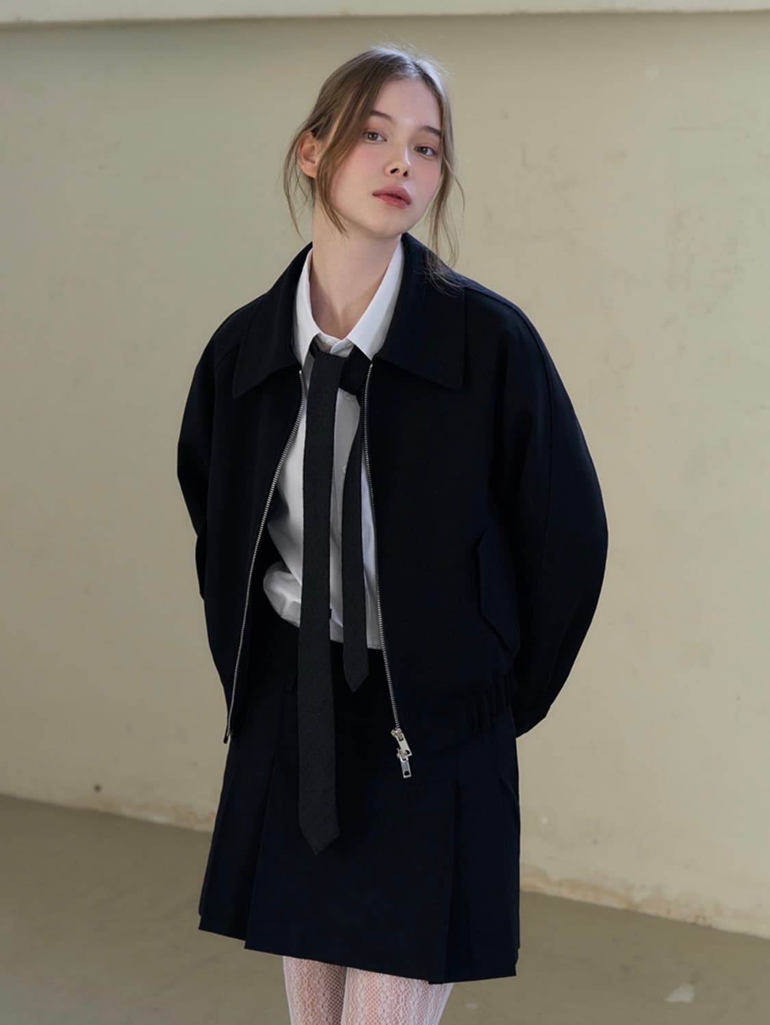 드로우핏우먼 울 레글런 크롭 블루종 S 상품이미지2