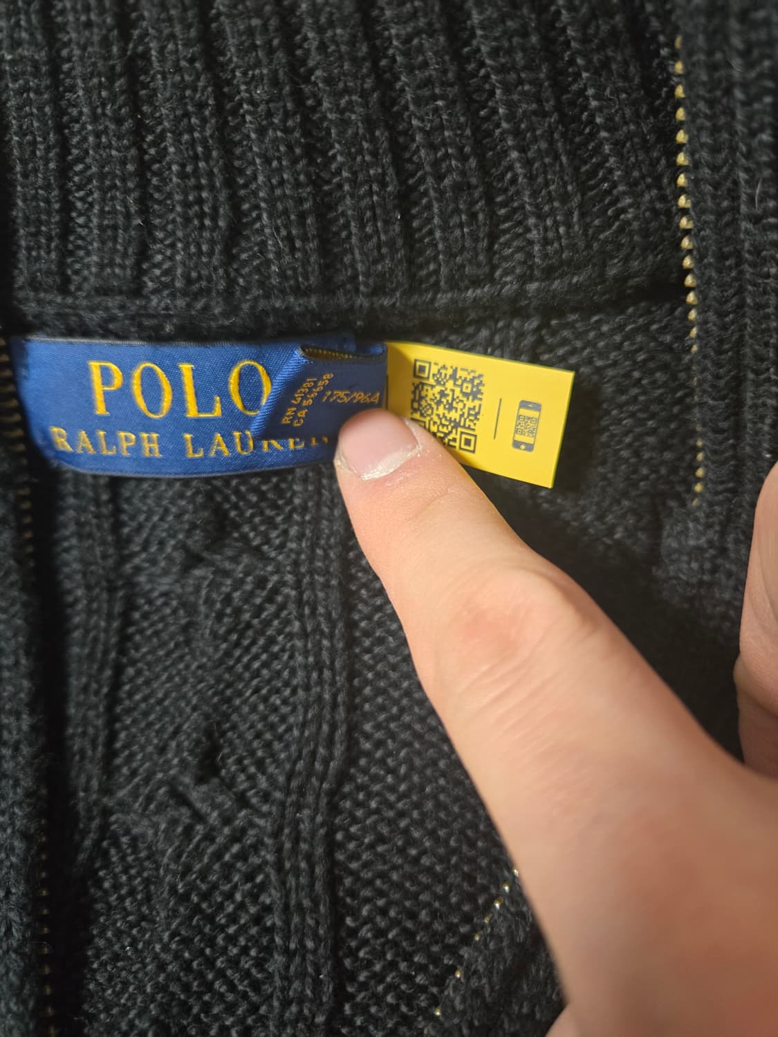 폴로 꽈배기 니트 블랙m 상품이미지2