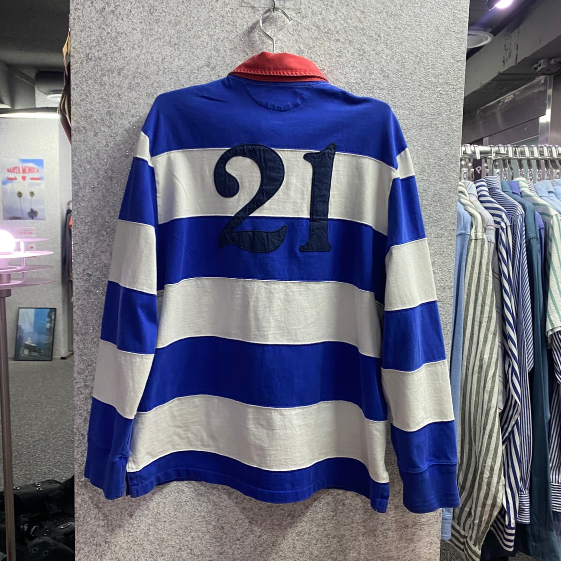 폴로 랄프로렌 커스텀핏 스트라이프 럭비티 B4462 상품이미지4