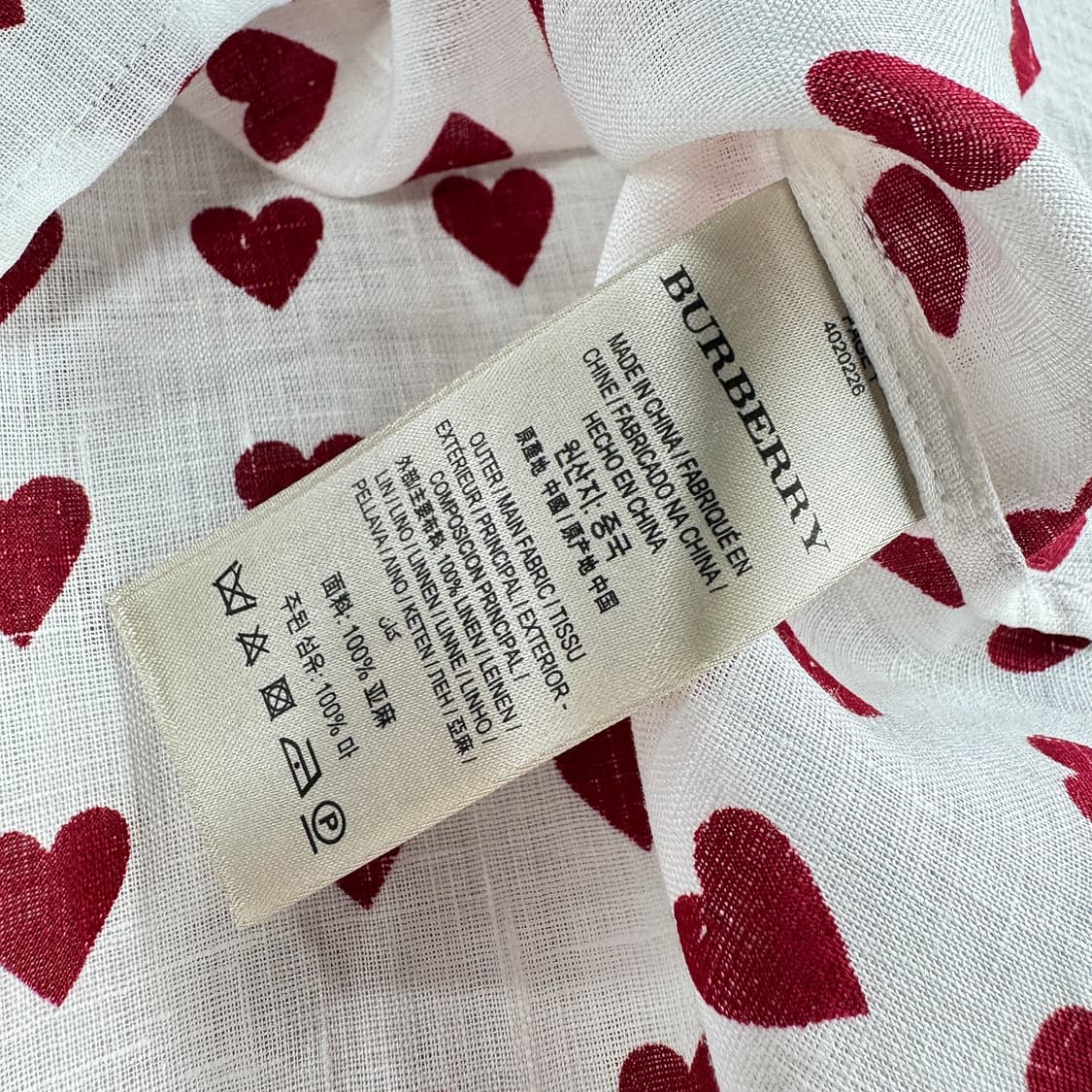 버버리 하트 프린트 린넨 셔츠 상품이미지5