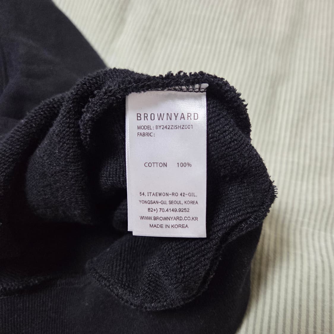 브라운야드 소프트 스웻 하프 집업 3 블랙 / 쿼터집업 반집업 상품이미지5