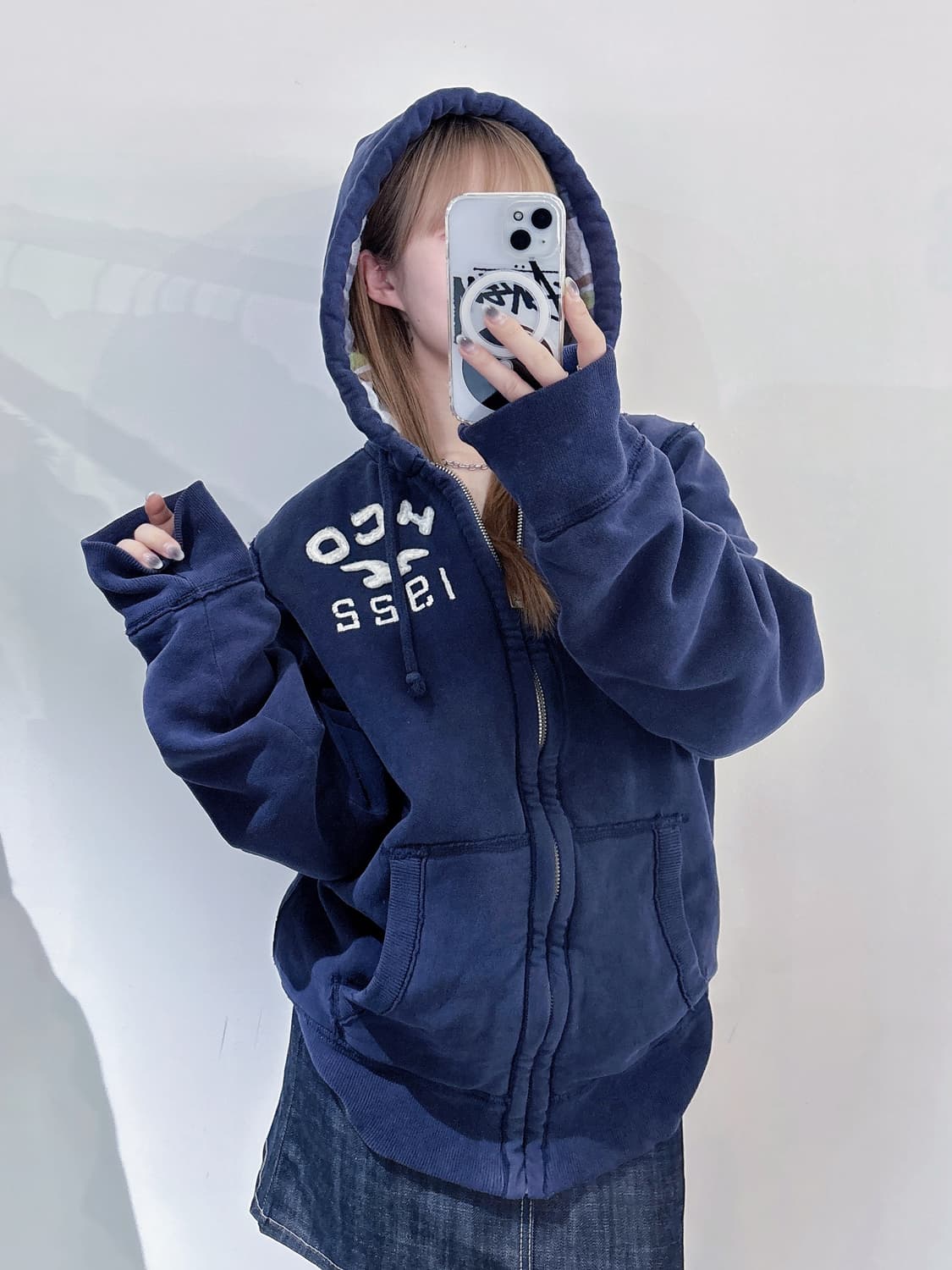 홀리스터 네이비 헤비스웻 후드집업 상품이미지2