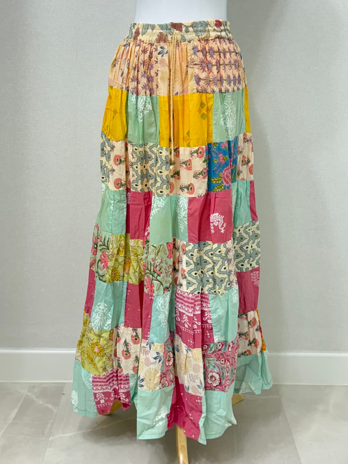 빈티지 모리걸 치마 보헤미안 패치워크 밴딩치마  상품이미지2