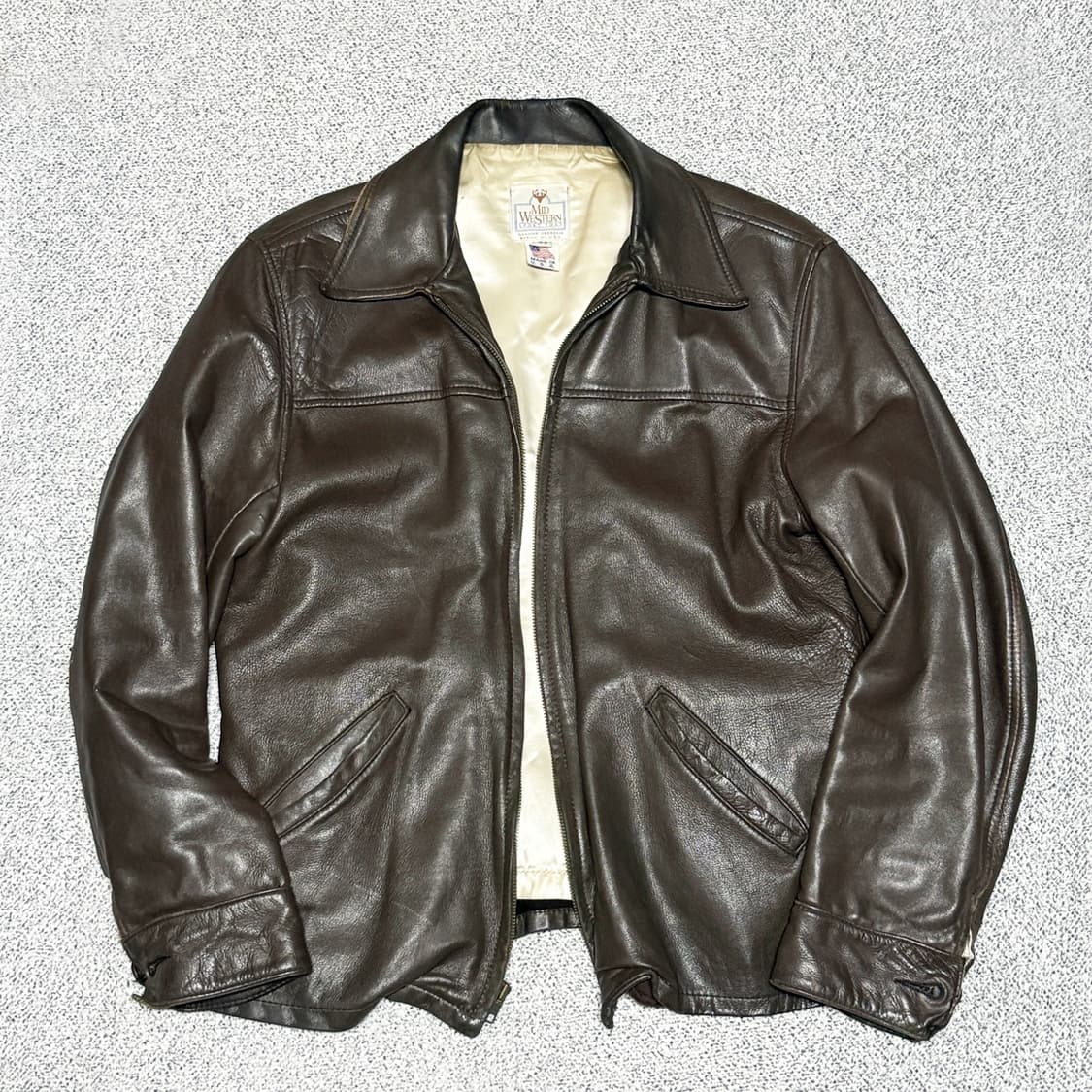 70s 빈티지 Mid western sport togs 디어스킨 레더자켓 상품이미지2