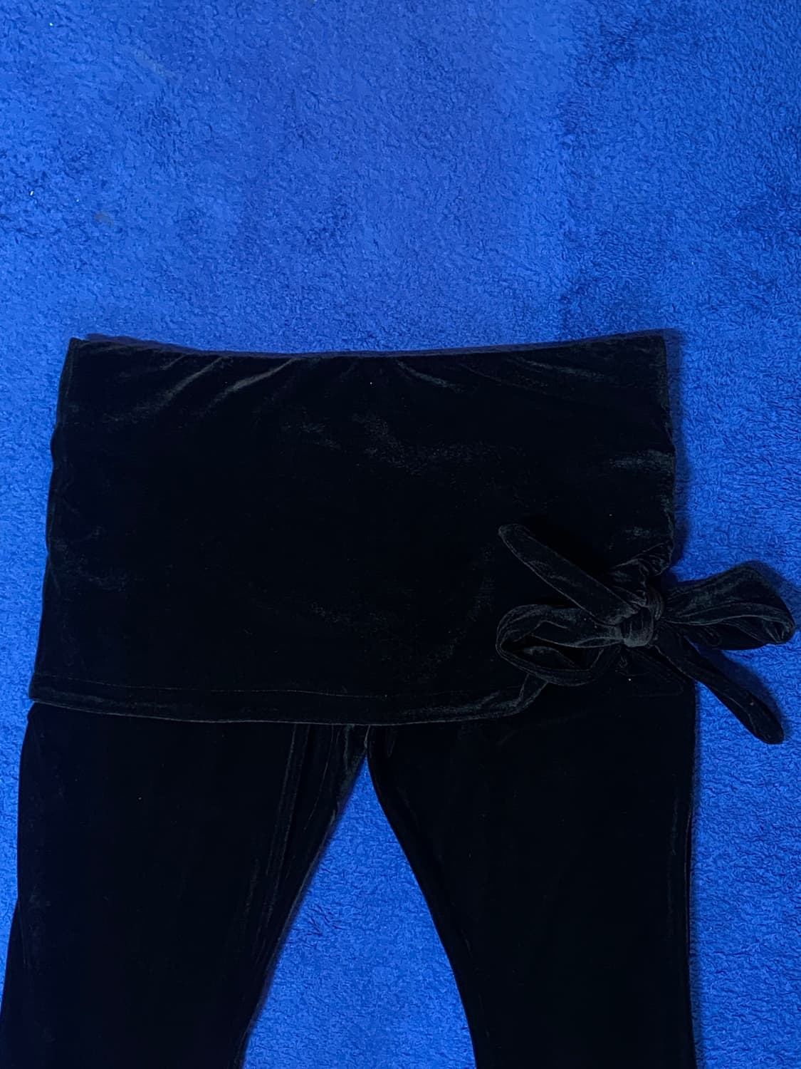 OpenYy 오픈와이와이 블랙 벨벳 스커트 레이어드 레깅스 팬츠 S 상품이미지2