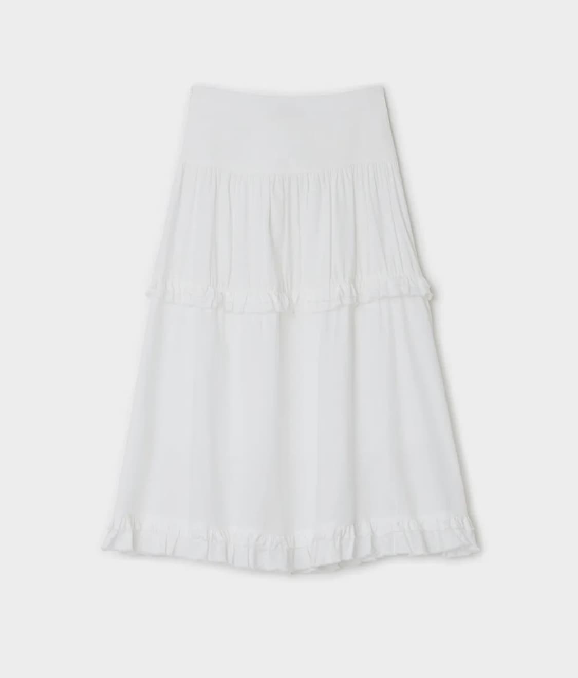 썬번프로젝트 프릴 맥시 스커트 화이트 S 상품이미지2