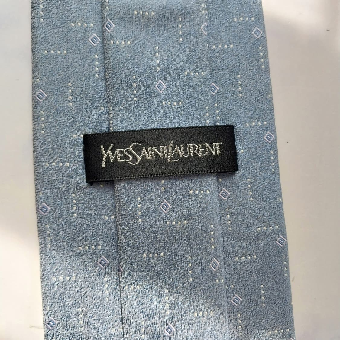 입생로랑 실크 블루 패턴 넥타이 9.4cm A~B등급 K2315
 상품이미지6