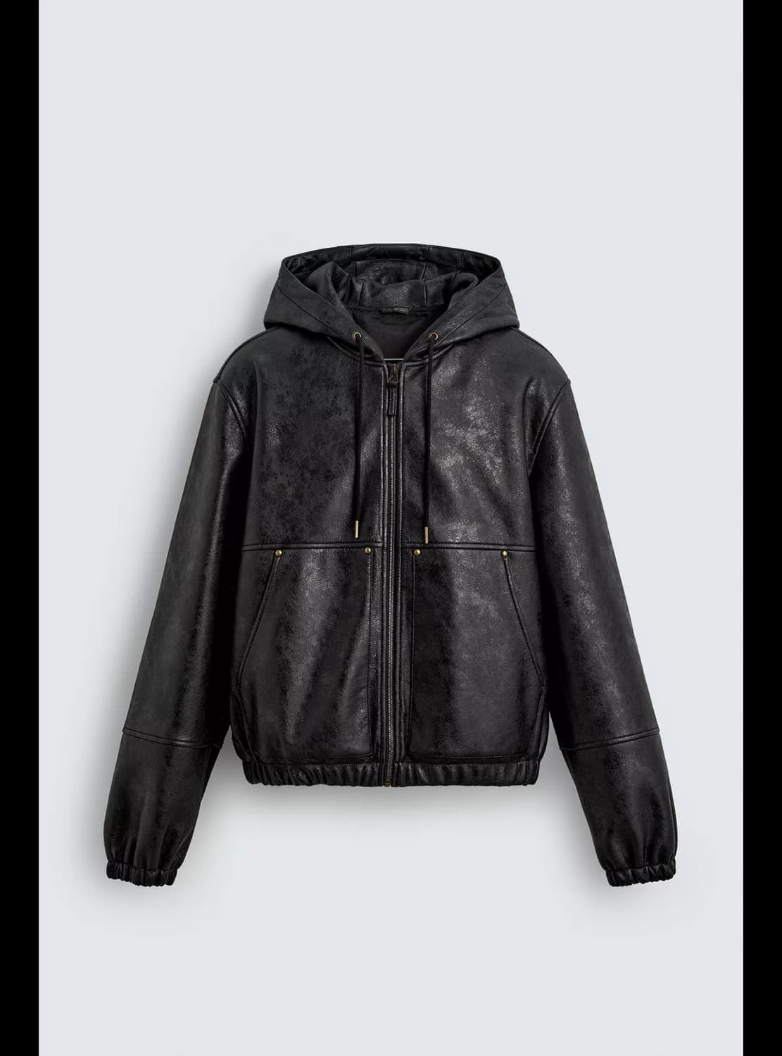 자라  후드 레더 가죽자켓 상품이미지3