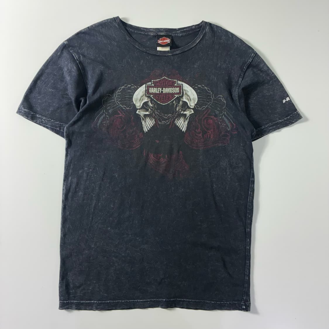 Harley davidson   할리 데이비슨 스컬 프린팅 반팔티셔츠 상품이미지1