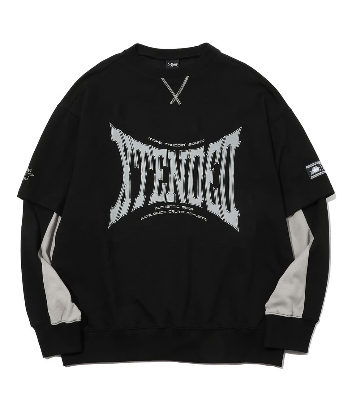 크럼프 엑스텐디드 레이어드 맨투맨 블랙 L 상품이미지2