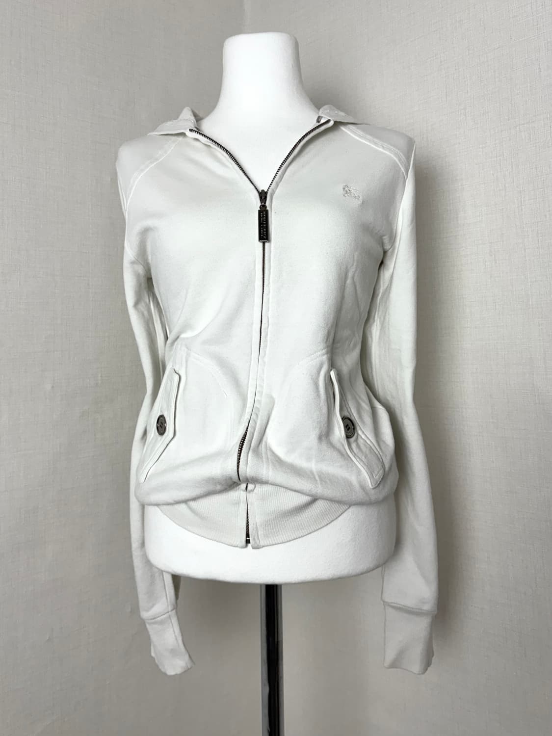 버버리 포켓 화이트 후드집업 상품이미지1