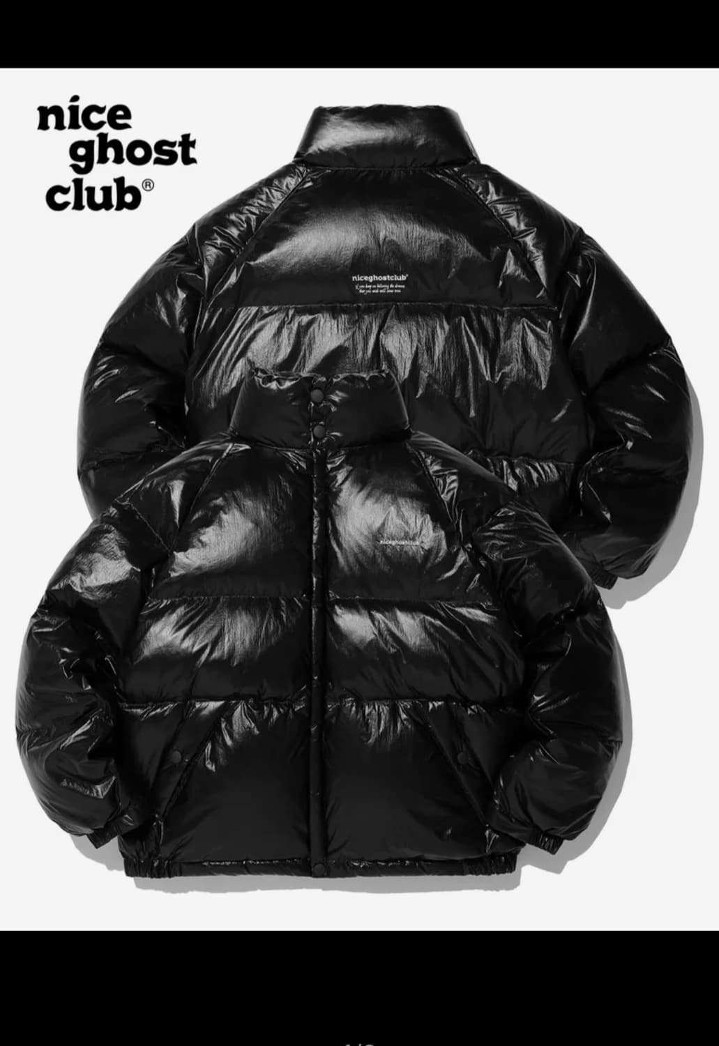 나이스고스트클럽 블랙유광패딩 ngc gloss down 상품이미지1