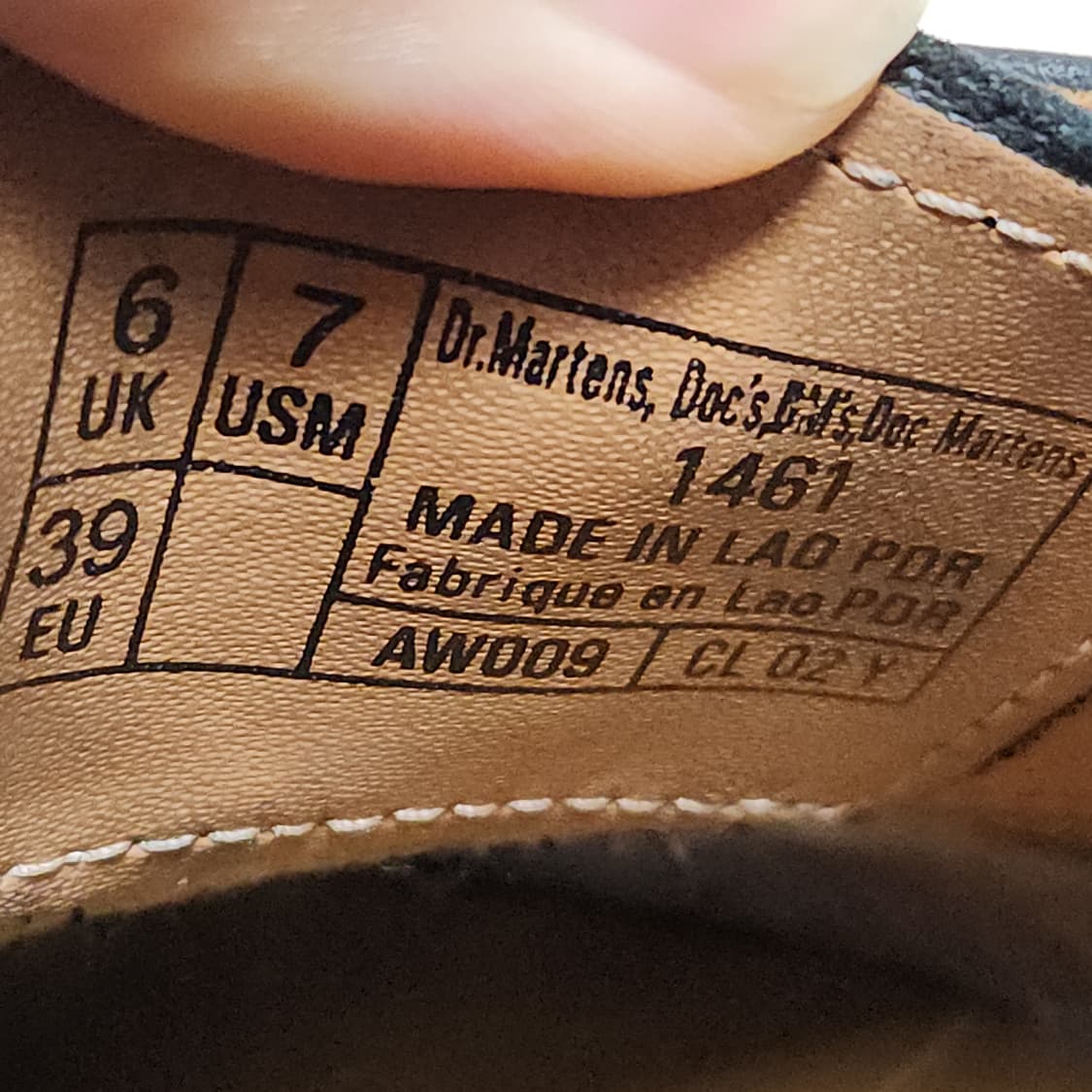 [6UK] 닥터마틴 1461 나파 3홀 (무광) 250~255 남여 상품이미지9