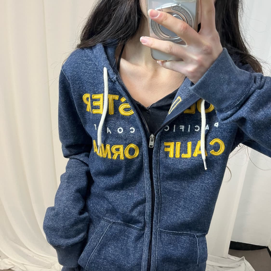 Hollister Navy Zip Hoodie 상품이미지3