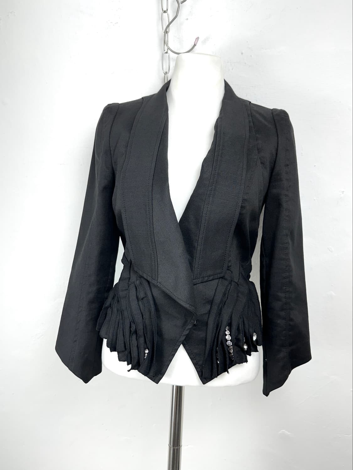 Doho Asymmetric Draped Ruffle Jacket  Do 상품이미지1