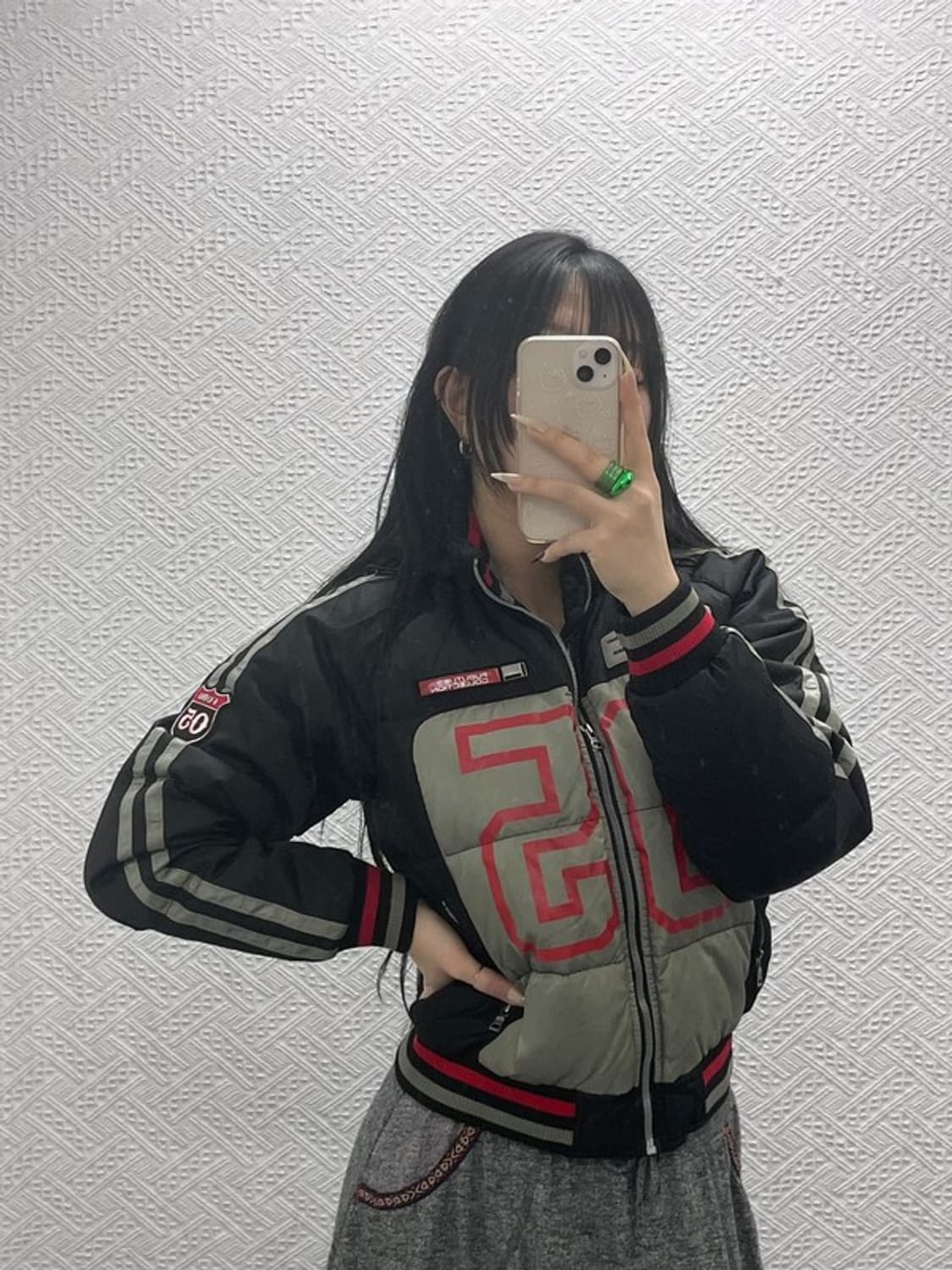 푸부 FUBU 올드스쿨 레트로 유니크 레이싱 패딩 자켓 M C08380 상품이미지2