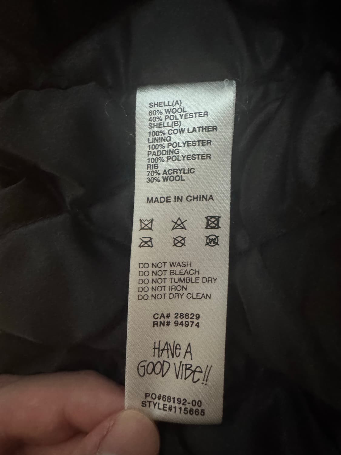 스투시 S 토크 멜튼 바시티 자켓 블랙 상품이미지5