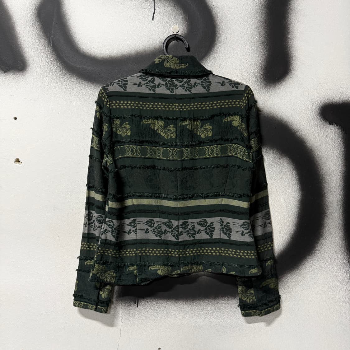 VTG 빈티지 페어리 그런지 그린 패턴 테슬 크롭 자켓 상품이미지2